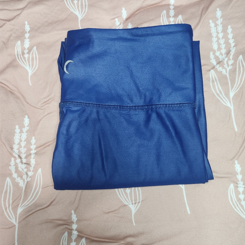 RARE Zyia Blue Metallic Light n Tight Hi-Rise Leggings 7/8 24” Size 6-8 - Picture 3 of 8